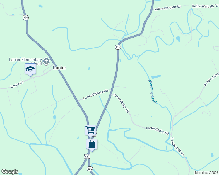 map of restaurants, bars, coffee shops, grocery stores, and more near 5909 Lanier Crossroads in Maryville