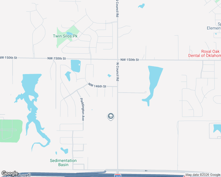 map of restaurants, bars, coffee shops, grocery stores, and more near 14621 Brantwood Circle in Oklahoma City