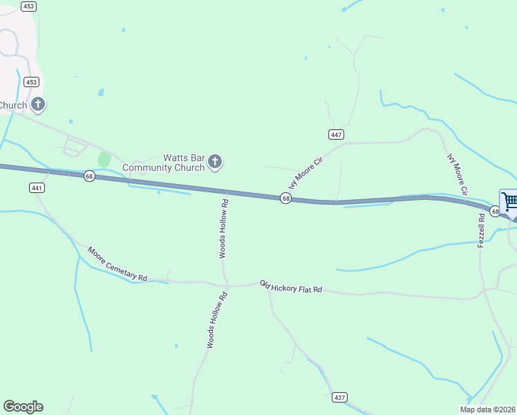 map of restaurants, bars, coffee shops, grocery stores, and more near 1776 Tennessee 68 in Decatur