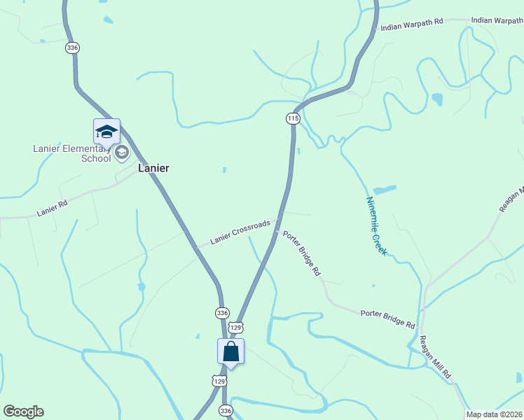 map of restaurants, bars, coffee shops, grocery stores, and more near 5909 Lanier Crossroads in Maryville