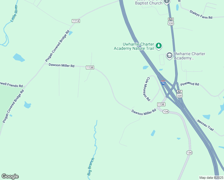 map of restaurants, bars, coffee shops, grocery stores, and more near 477 Dawson Miller Road in Asheboro