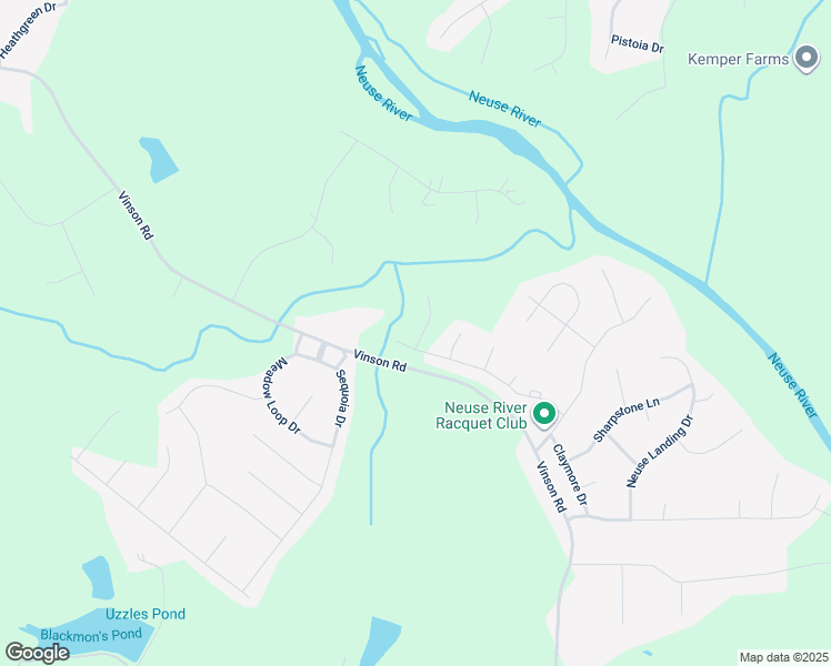 map of restaurants, bars, coffee shops, grocery stores, and more near Neuse Hollow Court in Johnston County