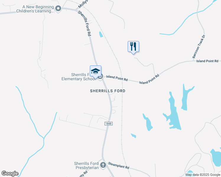 map of restaurants, bars, coffee shops, grocery stores, and more near 8140 Sherrills Ford Road in Sherrills Ford