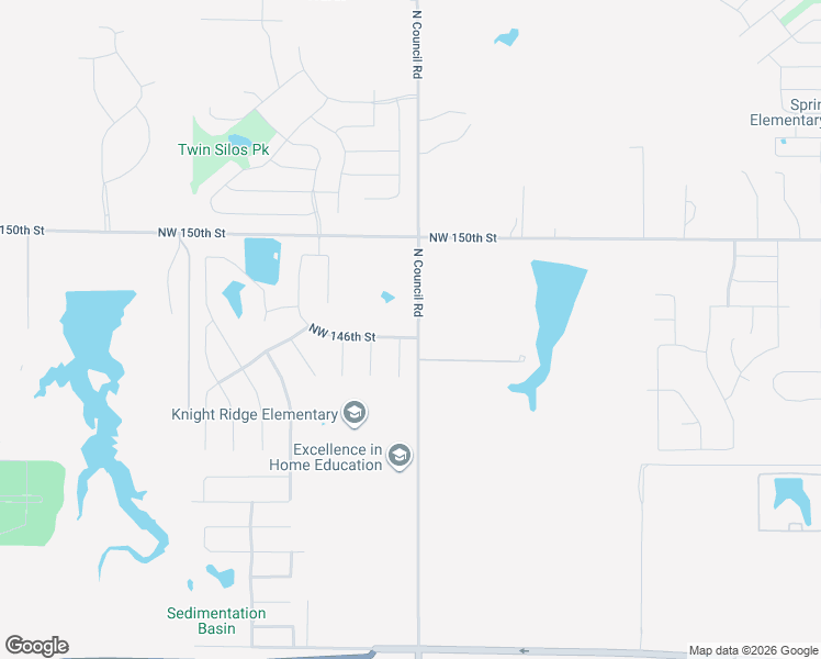 map of restaurants, bars, coffee shops, grocery stores, and more near 8001 Northwest 146th Street in Oklahoma City