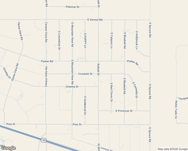 map of restaurants, bars, coffee shops, grocery stores, and more near 4418 East Crockett Drive in Williams