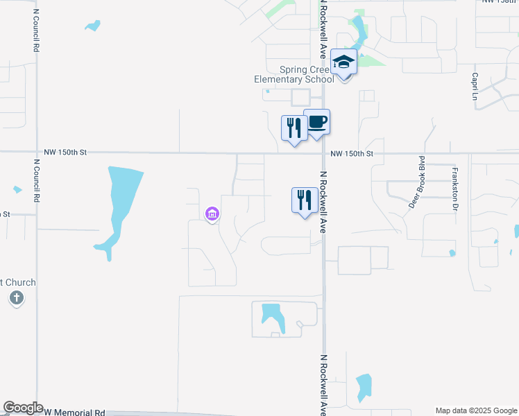 map of restaurants, bars, coffee shops, grocery stores, and more near 14813 Turner Falls Rd in Oklahoma City