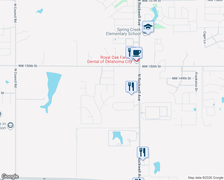 map of restaurants, bars, coffee shops, grocery stores, and more near 14717 North Turner Falls Road in Oklahoma City
