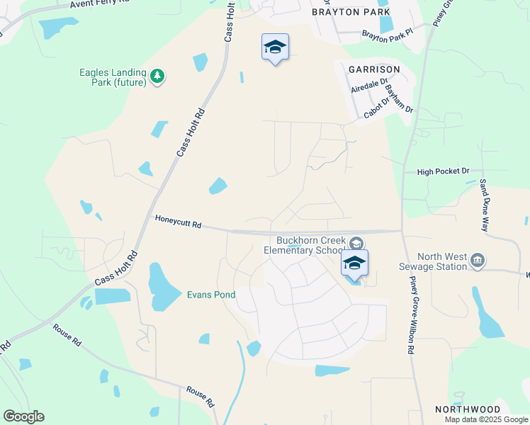 map of restaurants, bars, coffee shops, grocery stores, and more near 108 Tiguan Court in Holly Springs
