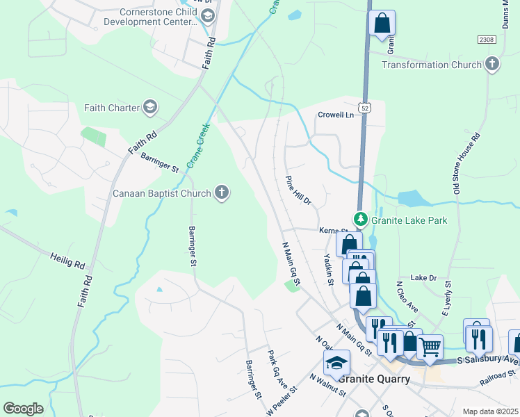 map of restaurants, bars, coffee shops, grocery stores, and more near 709 North Main Street in Salisbury