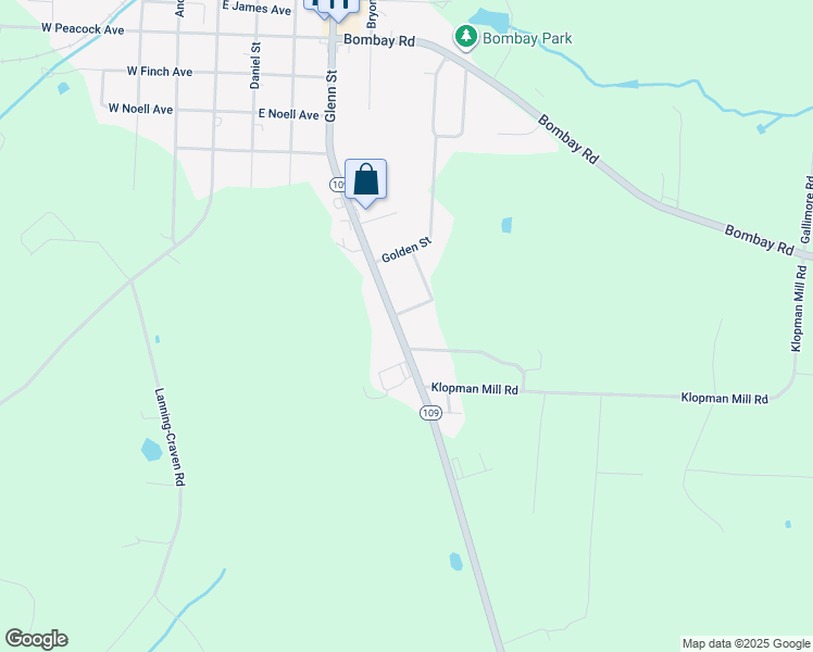 map of restaurants, bars, coffee shops, grocery stores, and more near 18775 North Carolina 109 in Denton