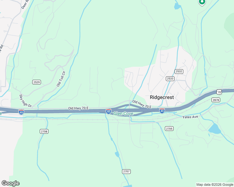 map of restaurants, bars, coffee shops, grocery stores, and more near 611 Old Highway 70 East in Black Mountain