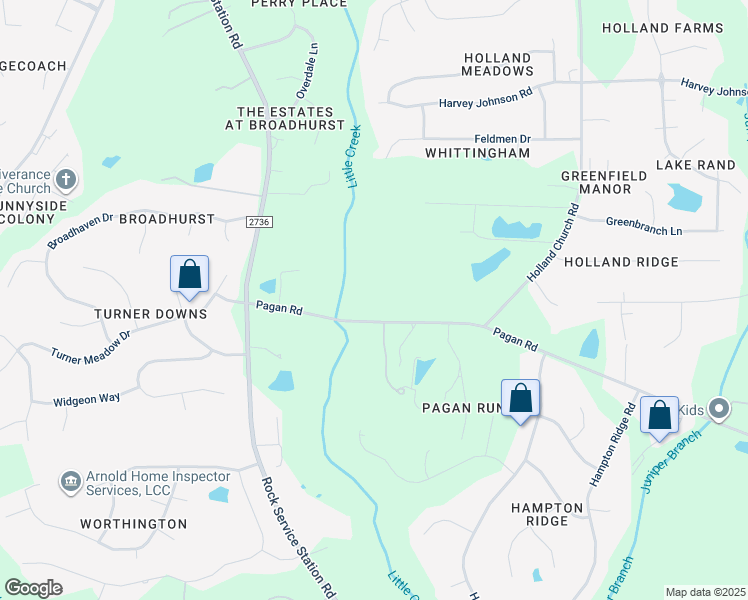 map of restaurants, bars, coffee shops, grocery stores, and more near 1917 Pagan Road in Raleigh