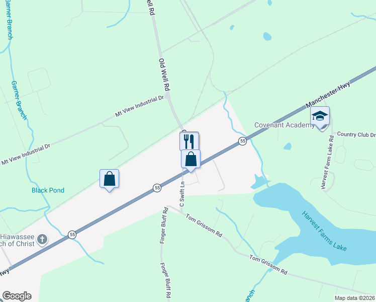 map of restaurants, bars, coffee shops, grocery stores, and more near 7824 Manchester Highway in Morrison