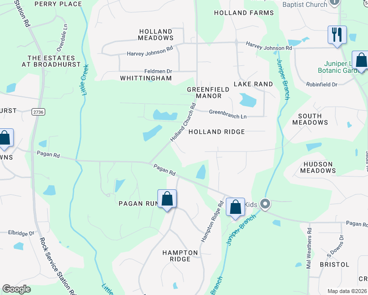 map of restaurants, bars, coffee shops, grocery stores, and more near 301 South Meadow Road in Raleigh