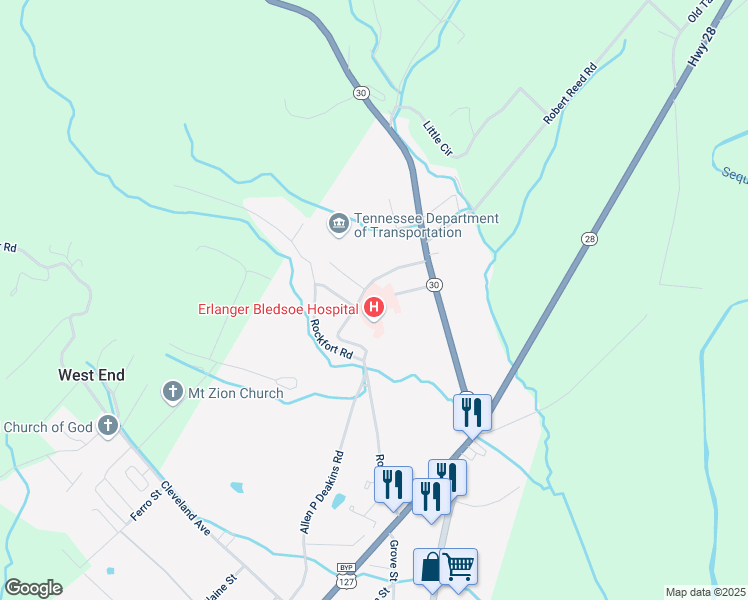 map of restaurants, bars, coffee shops, grocery stores, and more near 50 Manufactures Road in Pikeville
