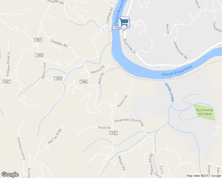 map of restaurants, bars, coffee shops, grocery stores, and more near 34 Red Tail Hawk Lane in Asheville