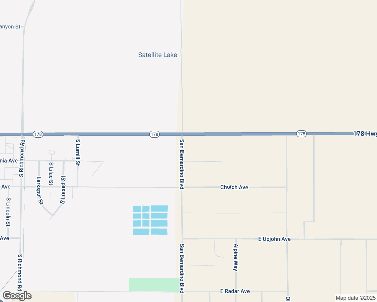 map of restaurants, bars, coffee shops, grocery stores, and more near 100 San Bernardino Boulevard in Ridgecrest