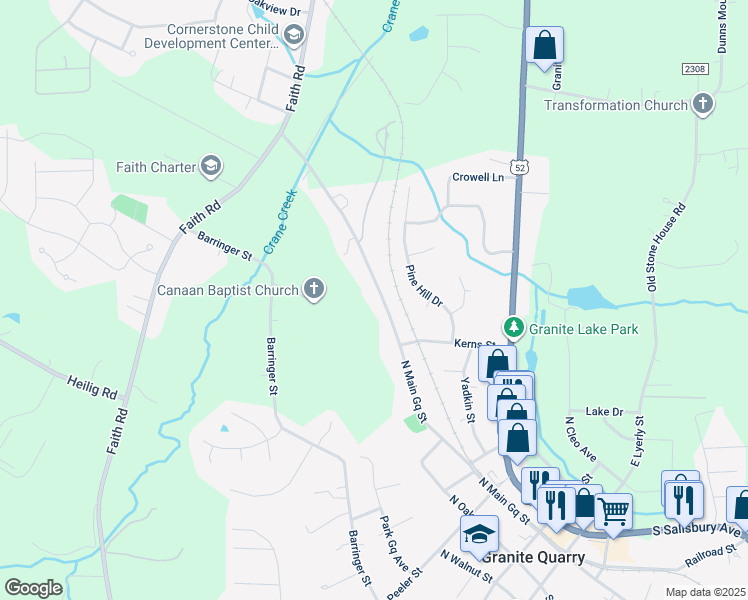 map of restaurants, bars, coffee shops, grocery stores, and more near 715 North Main Gq Street in Salisbury
