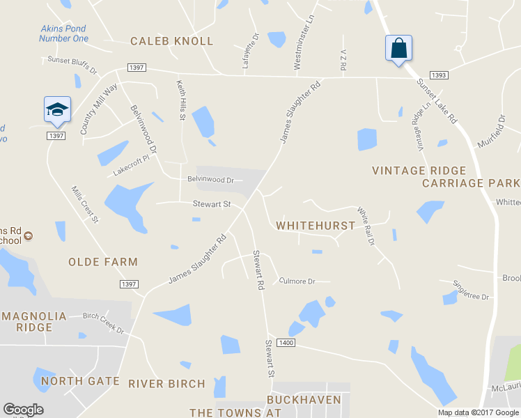 map of restaurants, bars, coffee shops, grocery stores, and more near 800 White Meadows Drive in Fuquay Varina