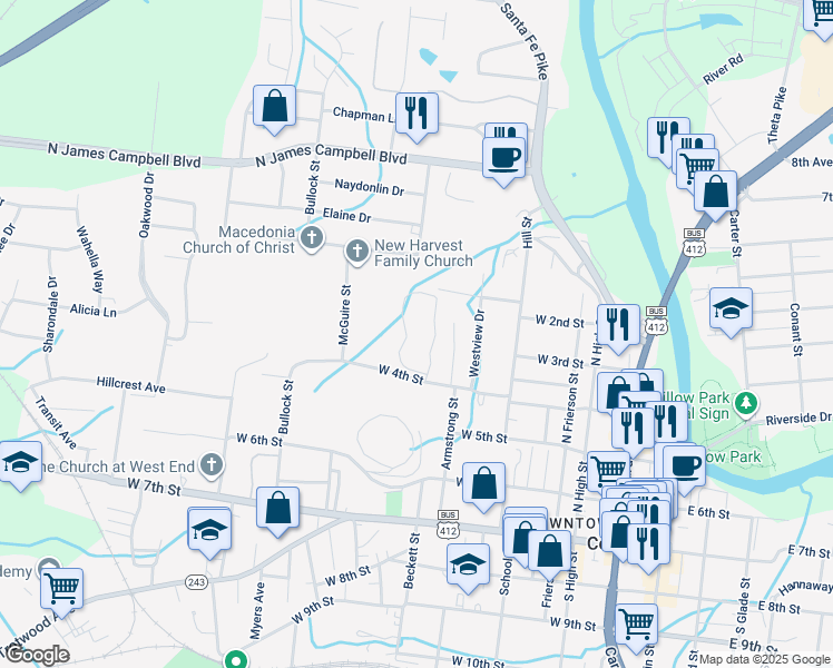 map of restaurants, bars, coffee shops, grocery stores, and more near 602 Autumnwood Circle in Columbia
