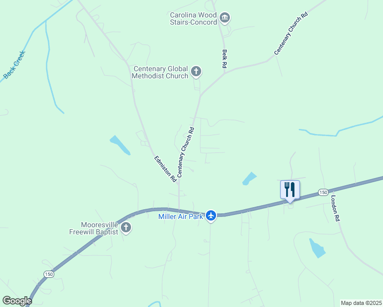map of restaurants, bars, coffee shops, grocery stores, and more near 320 Centenary Church Road in Mount Ulla