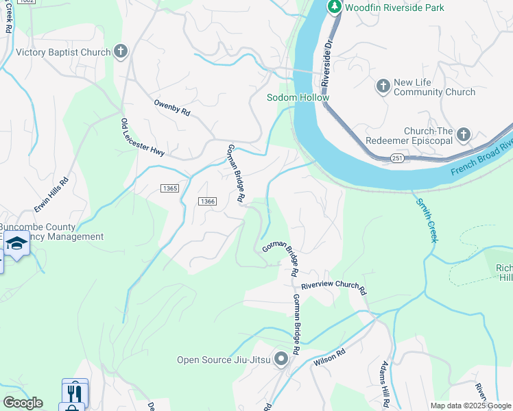 map of restaurants, bars, coffee shops, grocery stores, and more near 14 Nelon Road in Asheville