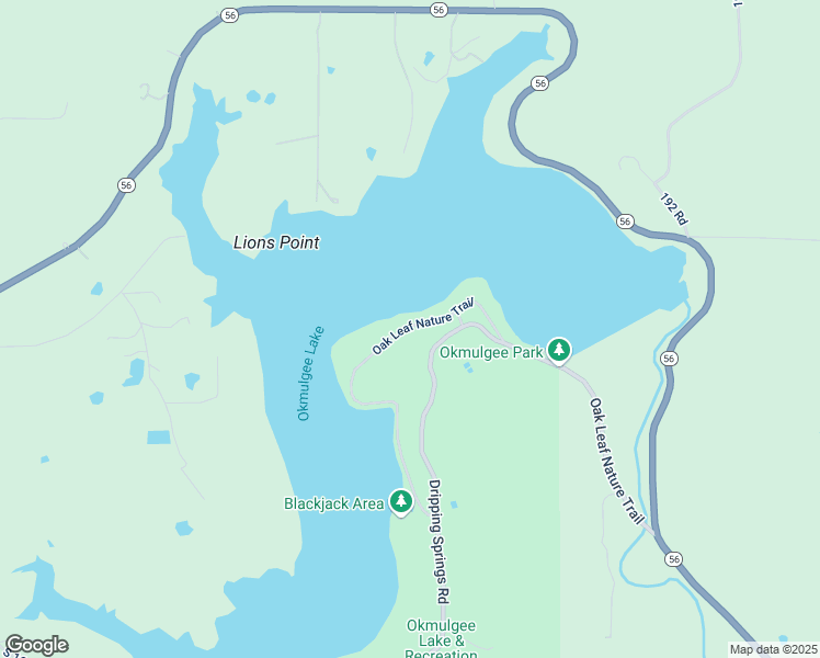 map of restaurants, bars, coffee shops, grocery stores, and more near D0906 Road in Okmulgee