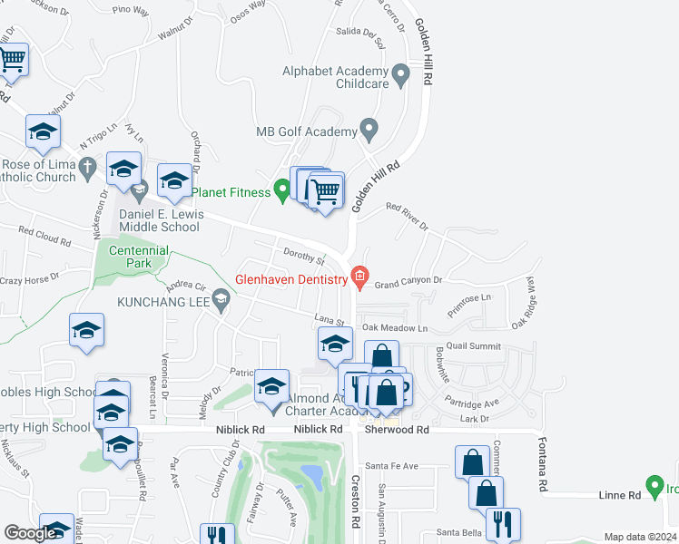 map of restaurants, bars, coffee shops, grocery stores, and more near 1213 Dorothy Street in Paso Robles