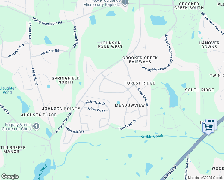 map of restaurants, bars, coffee shops, grocery stores, and more near 2628 Bloomsberry Ridge Drive in Fuquay Varina