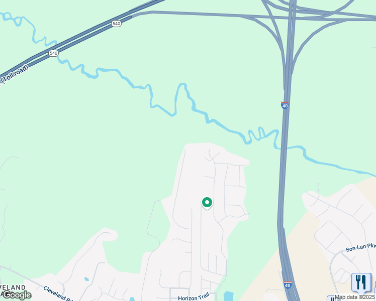map of restaurants, bars, coffee shops, grocery stores, and more near 384 Dando Street in Garner