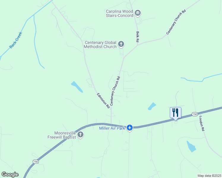 map of restaurants, bars, coffee shops, grocery stores, and more near 320 Centenary Church Road in Mount Ulla