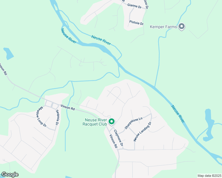 map of restaurants, bars, coffee shops, grocery stores, and more near 154 Neuse Bluff Circle in Clayton
