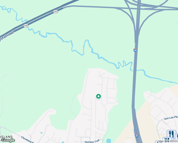 map of restaurants, bars, coffee shops, grocery stores, and more near 384 Dando Street in Garner