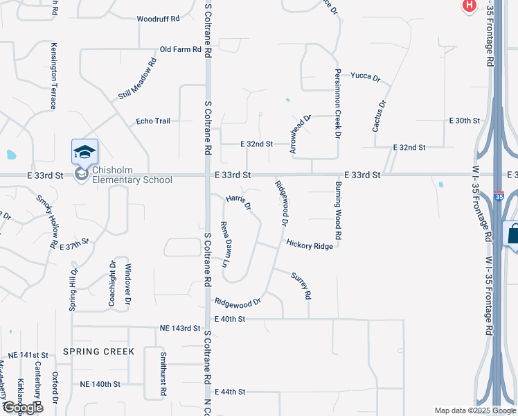 map of restaurants, bars, coffee shops, grocery stores, and more near 3404 Harris Drive in Edmond