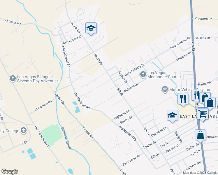 map of restaurants, bars, coffee shops, grocery stores, and more near 824 Allison Street in Las Vegas