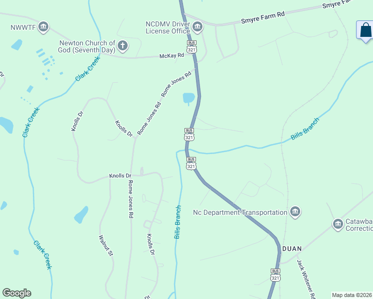 map of restaurants, bars, coffee shops, grocery stores, and more near 2016 South US 321 Highway in Newton