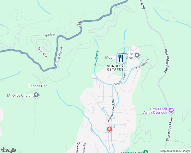 map of restaurants, bars, coffee shops, grocery stores, and more near 37 Mann Road in Asheville