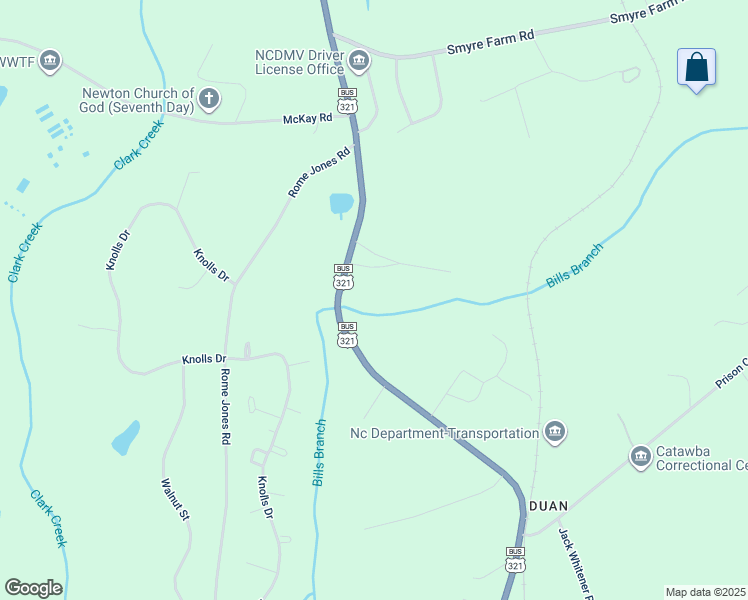 map of restaurants, bars, coffee shops, grocery stores, and more near 2422 South US 321 Highway in Newton