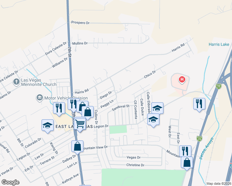 map of restaurants, bars, coffee shops, grocery stores, and more near 333 Chico Drive in Las Vegas