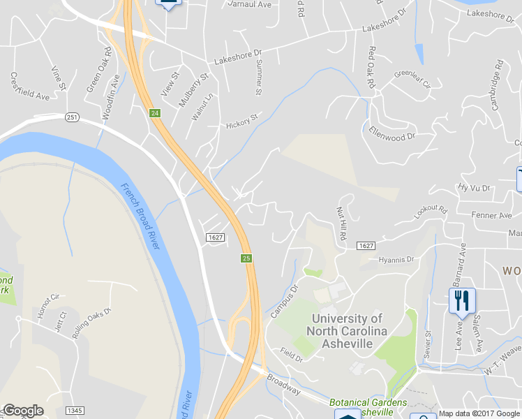 map of restaurants, bars, coffee shops, grocery stores, and more near 7 Apple Lane in Asheville