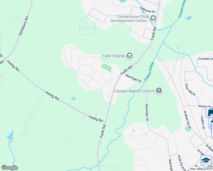 map of restaurants, bars, coffee shops, grocery stores, and more near 205 River Birch Drive in Salisbury