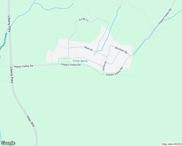 map of restaurants, bars, coffee shops, grocery stores, and more near 769 Happy Valley Road in Bell Buckle
