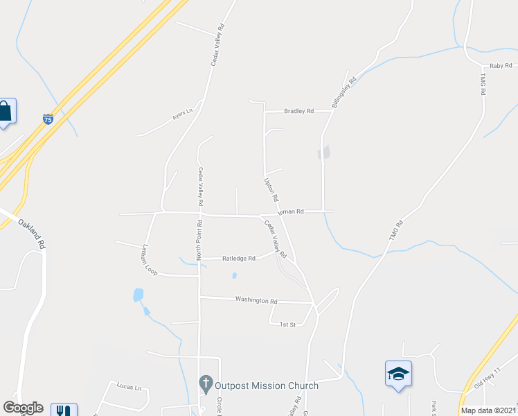 map of restaurants, bars, coffee shops, grocery stores, and more near 600 Cedar Valley Road in Sweetwater