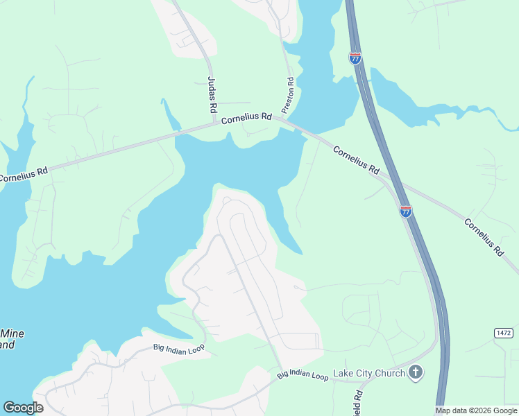 map of restaurants, bars, coffee shops, grocery stores, and more near 149 Little Indian Lane in Mooresville