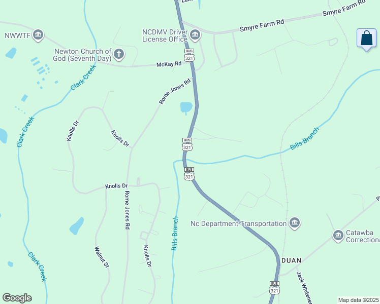 map of restaurants, bars, coffee shops, grocery stores, and more near 2422 South US 321 Highway in Newton