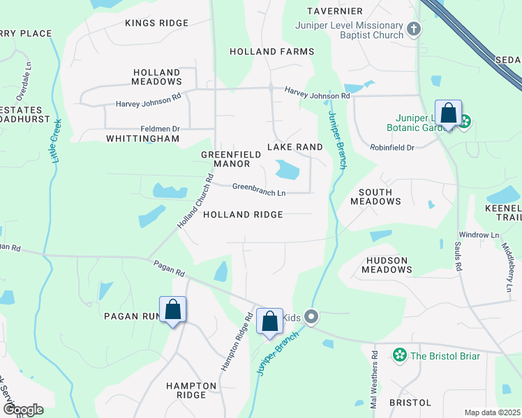 map of restaurants, bars, coffee shops, grocery stores, and more near 1101 Holland Ridge Drive in Raleigh