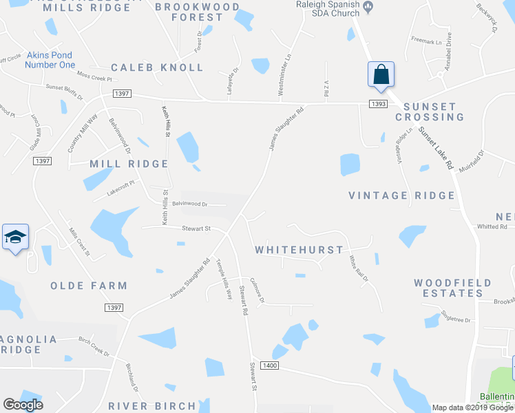 map of restaurants, bars, coffee shops, grocery stores, and more near 805 Hawks View Court in Fuquay Varina