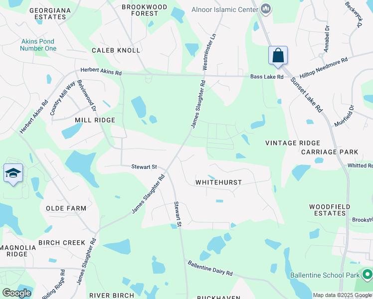 map of restaurants, bars, coffee shops, grocery stores, and more near 805 Hawks View Court in Fuquay Varina