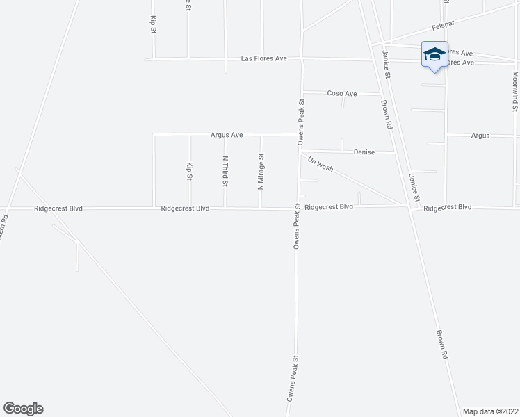 map of restaurants, bars, coffee shops, grocery stores, and more near 6604 Ridgecrest Boulevard in Inyokern