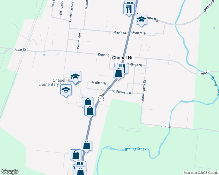 map of restaurants, bars, coffee shops, grocery stores, and more near 415 South Horton Parkway in Chapel Hill